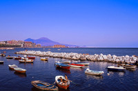 24" X 36" Naples Italy with Mt. Vesuvius in the back ground 1972